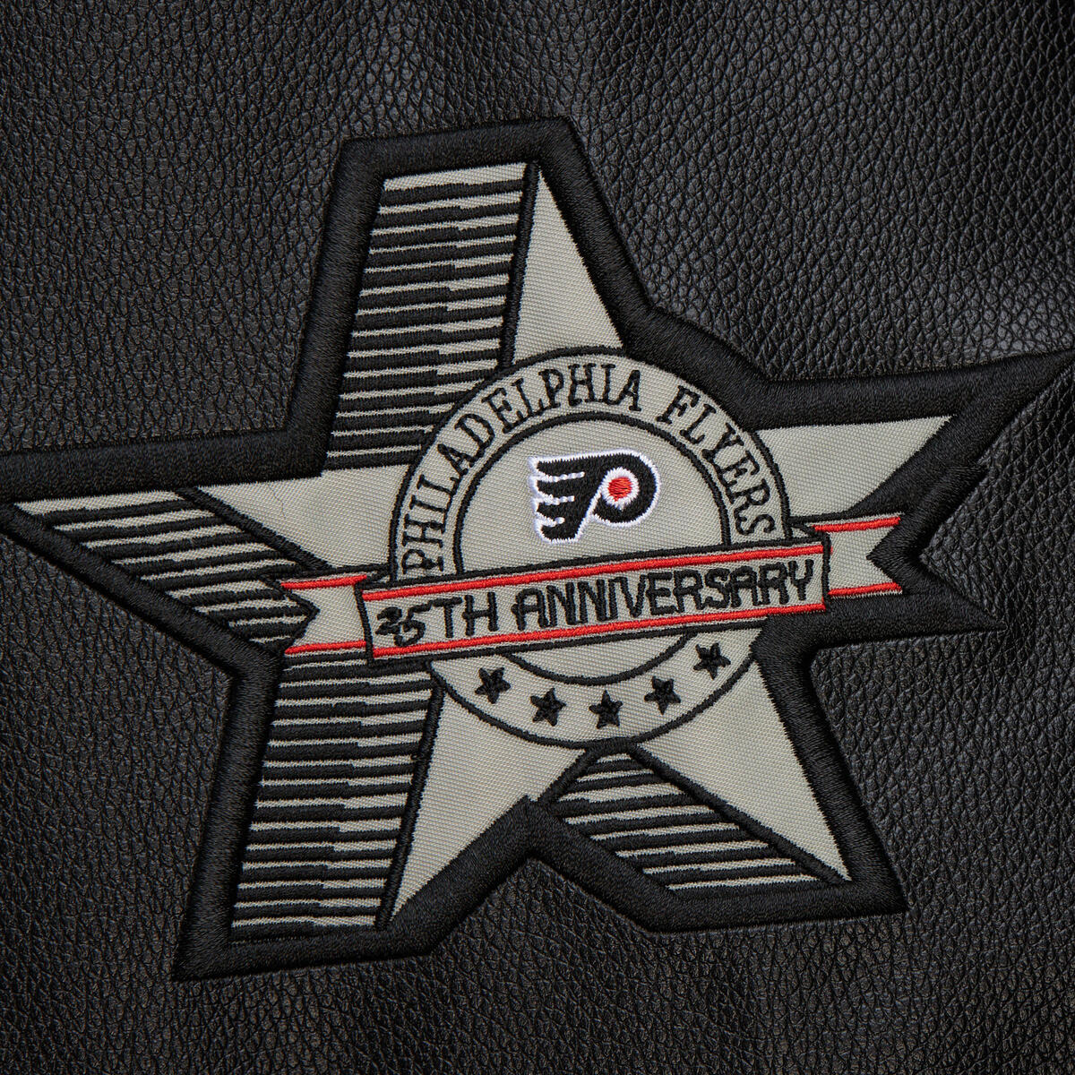 NHL BLACK OUT COLLECTION VARSITY JACKET CURRENT LOGO FLYERS Black JK11349-PFLBLCK - Image 7