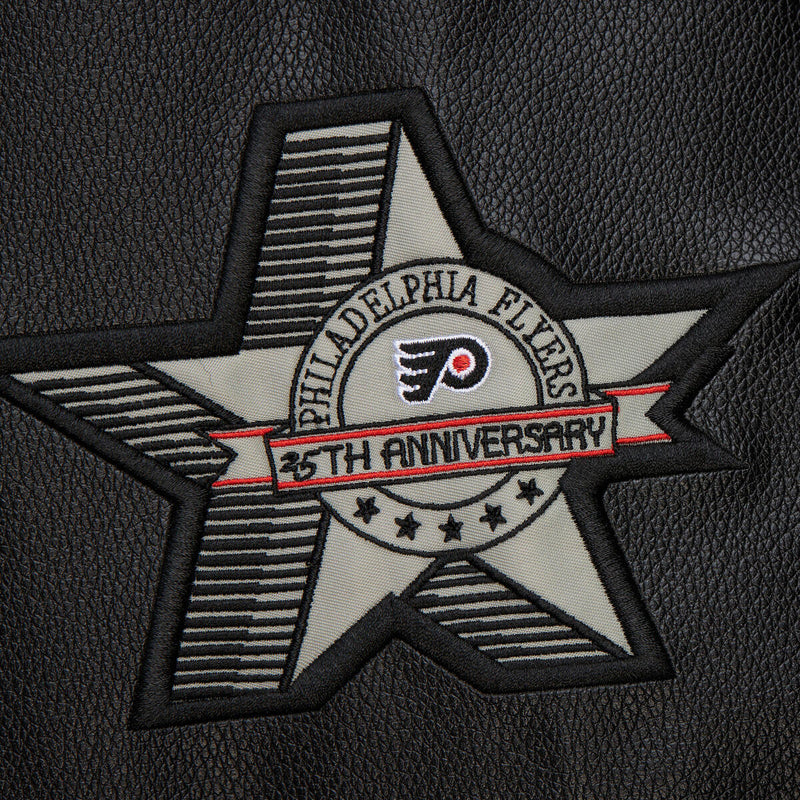 NHL BLACK OUT COLLECTION VARSITY JACKET CURRENT LOGO FLYERS Black JK11349-PFLBLCK - Image 7