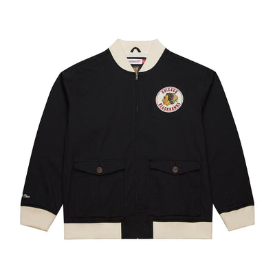 NHL REPLAY COTTON TWILL JACKET VINTAGE LOGO BLACKHAWKS Black JK8071-CBHBLCK - Image 1