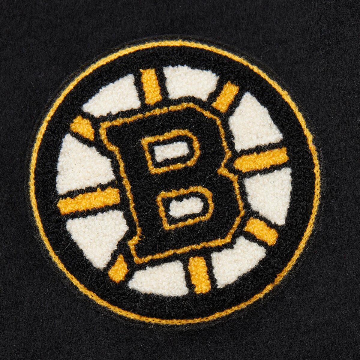 NHL TEAM HISTORY VARSITY JACKET CURRENT LOGO BRUINS Black JK8080-BBNBLCK - Image 3