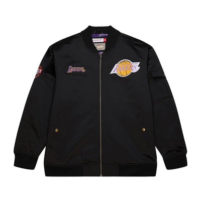NBA TEAM LEADER SATIN BOMBER VINTAGE LOGO LAKERS - Image 1