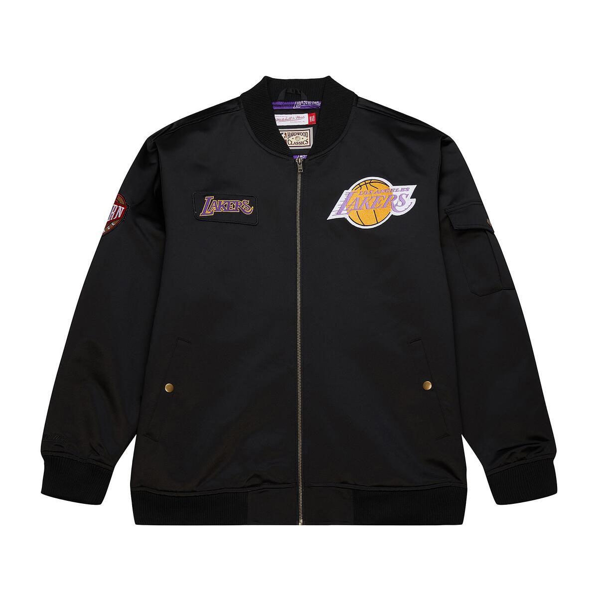 NBA TEAM LEADER SATIN BOMBER VINTAGE LOGO LAKERS - Image 1