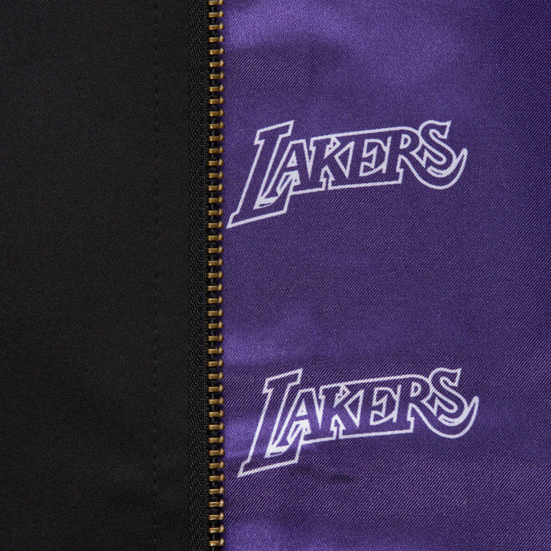 NBA TEAM LEADER SATIN BOMBER VINTAGE LOGO LAKERS - Image 7