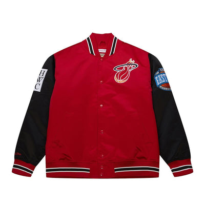 NBA PRIMETIME HEAVYWEIGHT SATIN JACKET VINTAGE LOGO HEAT - Image 1