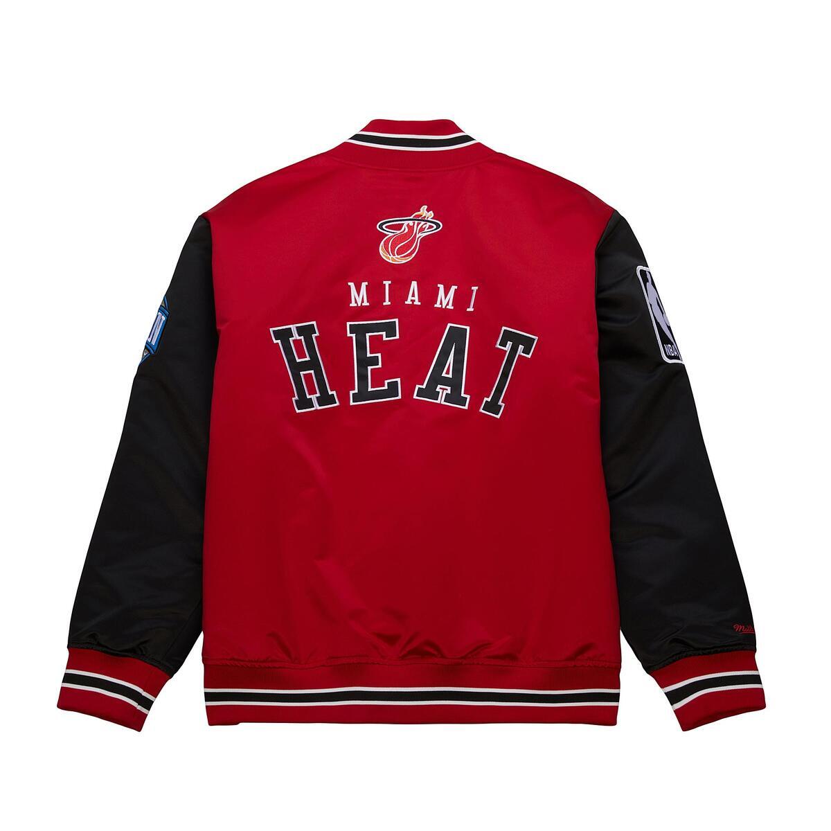 NBA PRIMETIME HEAVYWEIGHT SATIN JACKET VINTAGE LOGO HEAT - Image 2