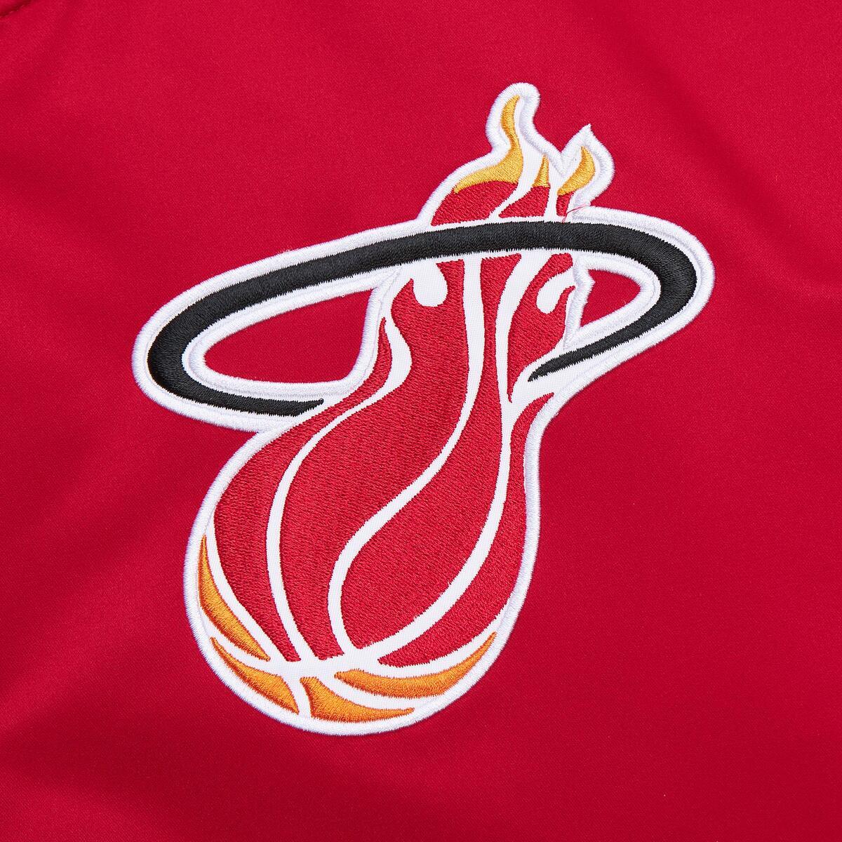 NBA PRIMETIME HEAVYWEIGHT SATIN JACKET VINTAGE LOGO HEAT - Image 3