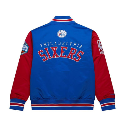 NBA PRIMETIME HEAVYWEIGHT SATIN JACKET VINTAGE LOGO 76ERS Royal JK8453-P76ROYA - Image 4