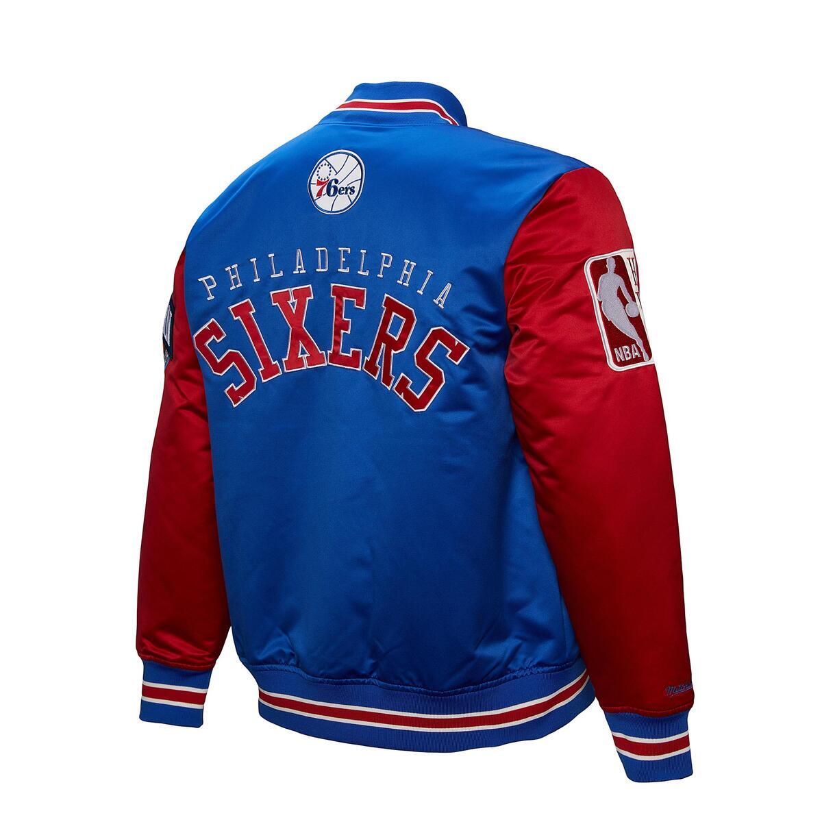 NBA PRIMETIME HEAVYWEIGHT SATIN JACKET VINTAGE LOGO 76ERS Royal JK8453-P76ROYA - Image 7