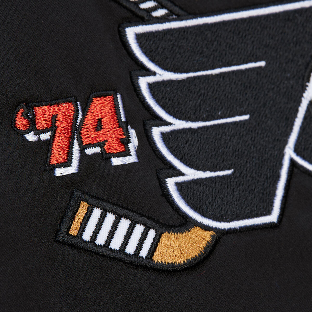 NHL PRIMETIME HEAVYWEIGHT SATIN JACKET VINTAGE LOGO FLYERS Black JK8453-PFLBLCK - Image 4