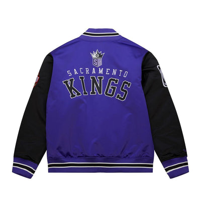 NBA PRIMETIME HEAVYWEIGHT SATIN JACKET VINTAGE LOGO KINGS REGAL PURPLE JK8453-SKIRGPR - Image 2