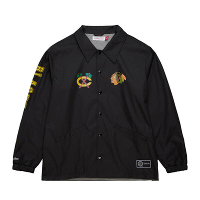 NHL COACHES JACKET BLACKHAWKS Black JK8698-CBHBLCK - Image 1
