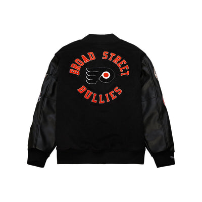 NHL BLACKOUT COLLECTION VARSITY JACKET PHILADELPHIA FLYERS Black JK9935-PFLBLCK - Image 2