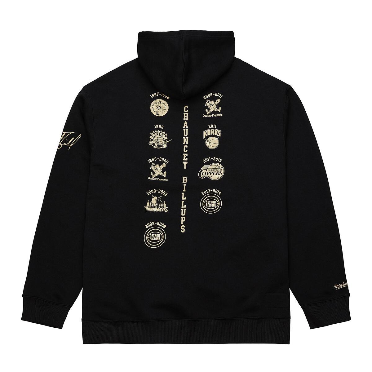 NBA 2024 HOF PREMIUM FLEECE HOODIE MULTI CHAUNCEY BILLUPS Black-Gold NN11403-MLTBKGD - Image 3