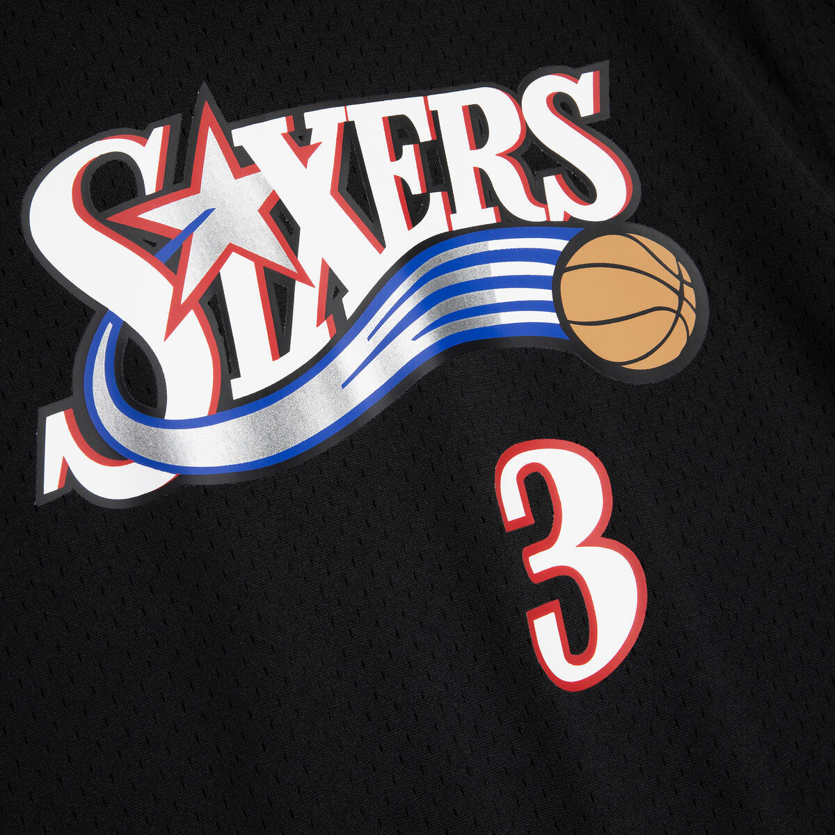 NBA N&N MESH SS HOODIE 76ERS 2001 ALLEN IVERSON - Black - Image 2