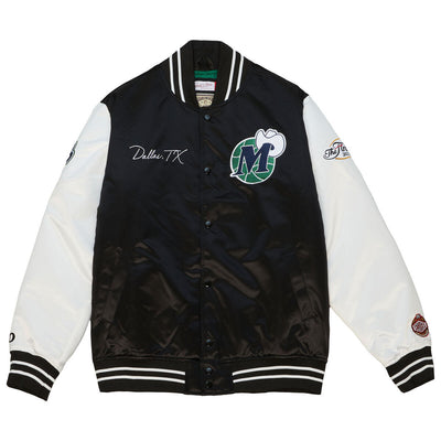 NBA TEAM ORIGINS VARSITY SATIN JACKET MAVERICKS - Black-White - Image 1