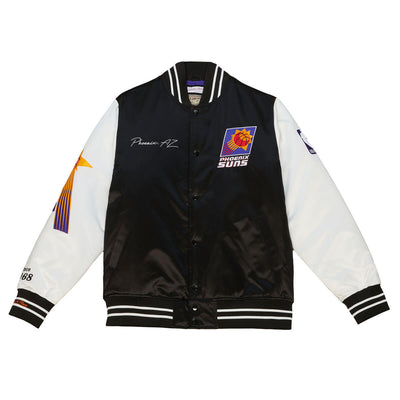 NBA TEAM ORIGINS VARSITY SATIN JACKET SUNS Black-White OJBF4854-PSUYYPPPBKWH - Image 1