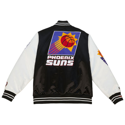 NBA TEAM ORIGINS VARSITY SATIN JACKET SUNS Black-White OJBF4854-PSUYYPPPBKWH - Image 2