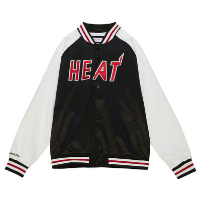 NBA PRIMETIME LIGHTWEIGHT SATIN JACKET HEAT Black OJBF4992-MHEYYPPPBLCK - Image 1