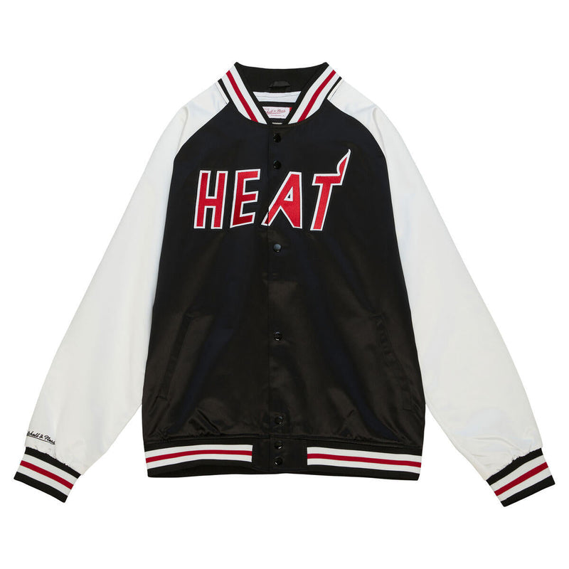 NBA PRIMETIME LIGHTWEIGHT SATIN JACKET HEAT Black OJBF4992-MHEYYPPPBLCK - Image 1