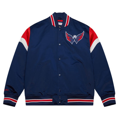 NHL HEAVYWEIGHT SATIN JACKET CAPITALS Navy OJBF5516-WCAYYPPPNAVY - Image 1