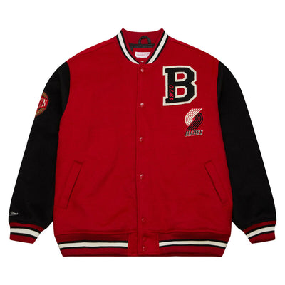 NBA TEAM LEGACY VARSITY JACKET TRAIL BLAZERS Red-Black OJBF5521-PTBYYPPPRDBK - Image 1