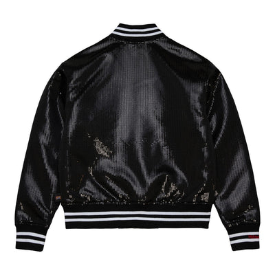 NBA WOMEN'S SEQUIN VARSITY JACKET 76ERS - Black - Image 2