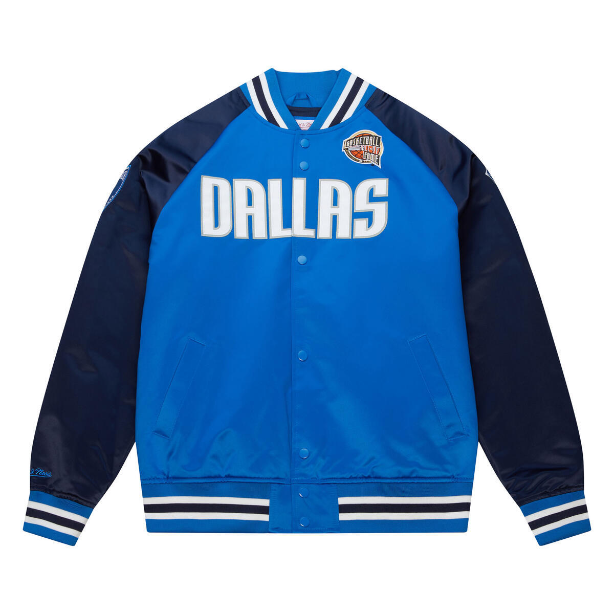NBA HOF N&N SATIN JACKET MAVERICKS DIRK NOWITZKI - Royal-Navy - Image 1