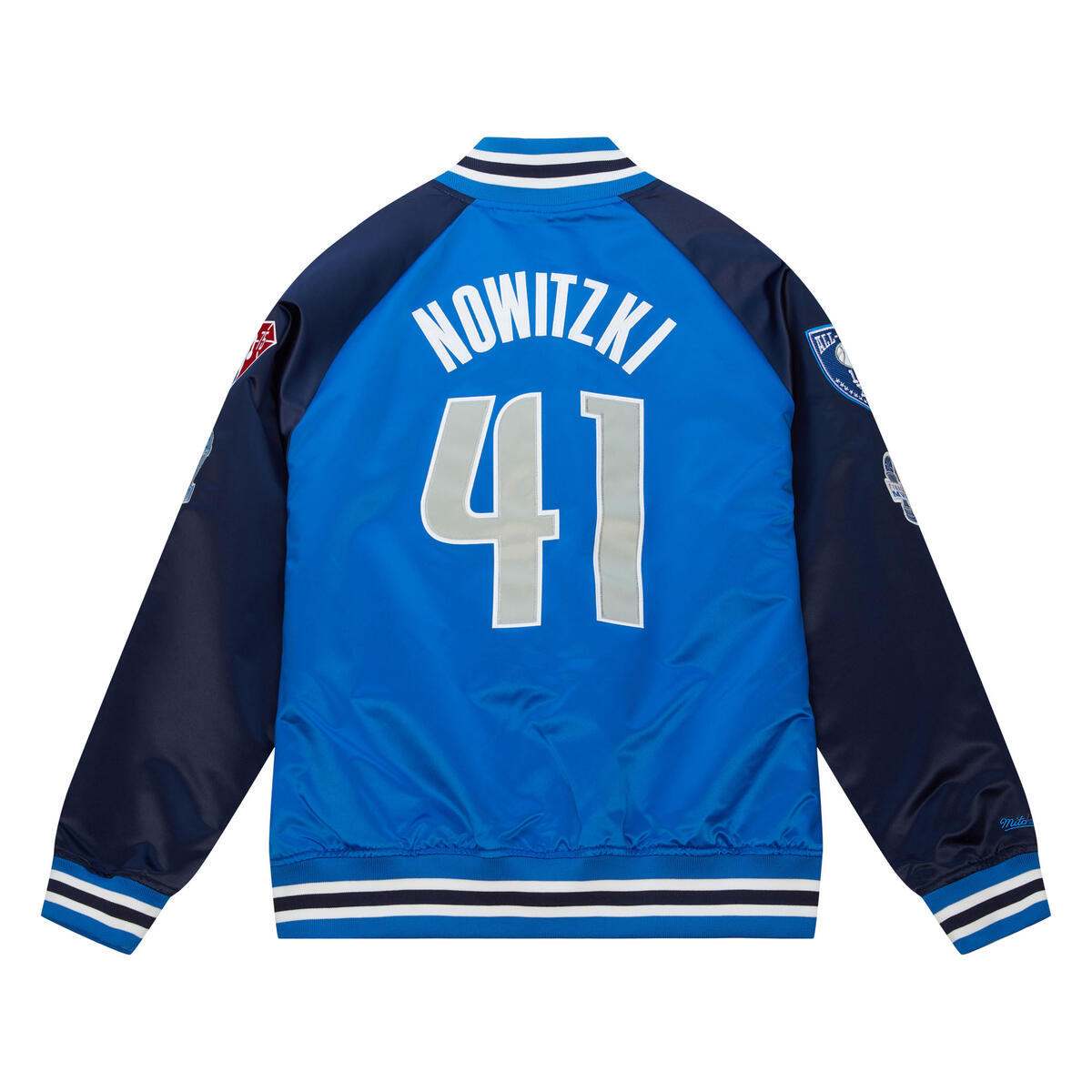 NBA HOF N&N SATIN JACKET MAVERICKS DIRK NOWITZKI - Royal-Navy - Image 2