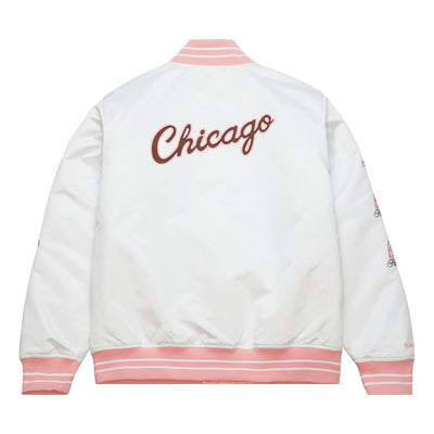 NBA NEOPOLITAN SATIN JACKET BULLS - White - Image 2