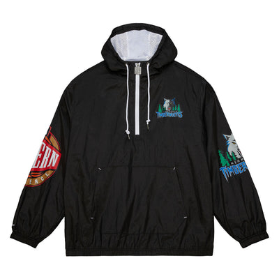 NBA TEAM OG 2.0 ANORAK WINDBREAKER TIMBERWOLVES Black OJPO5527-MTIYYPPPBLCK - Image 1
