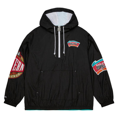 NBA TEAM OG 2.0 ANORAK WINDBREAKER SPURS Black OJPO5527-SASYYPPPBLCK - Image 1