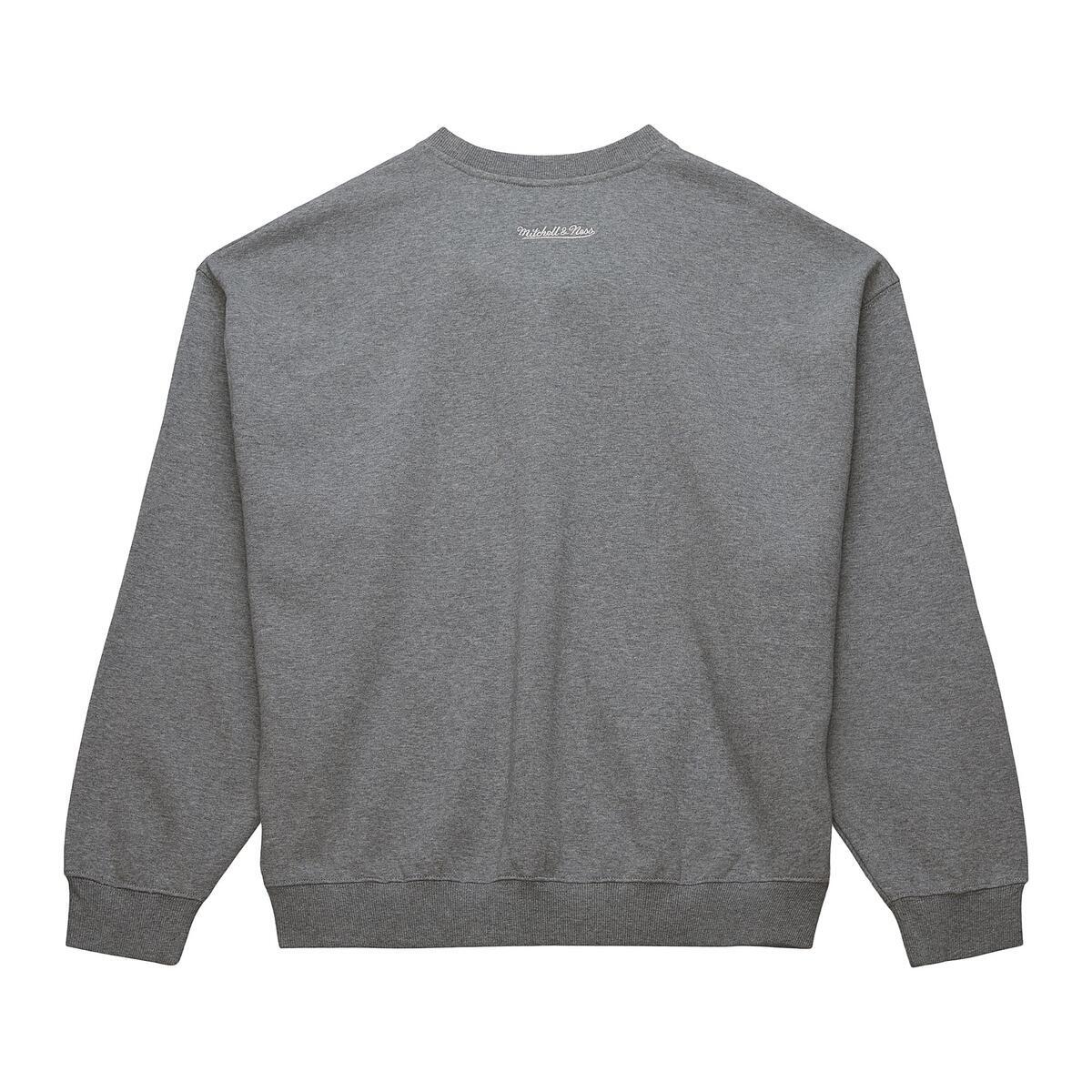 NBA 90s REFLECTIVE HEATHER CREWNECK SWEATSHIRT 76ERS Grey Heather OJPO6777-P76YYPPPGYHT - Image 1