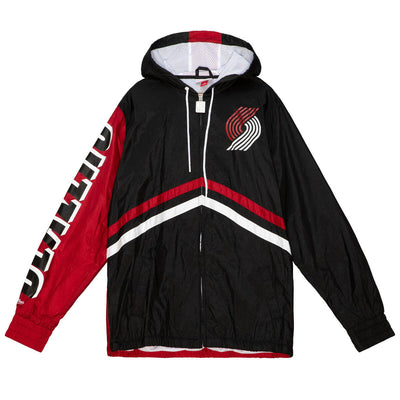 NBA UNDENIABLE FULL ZIP WINDBREAKER TRAIL BLAZERS Black OJZP3409-PTBYYPPPBLCK - Image 1