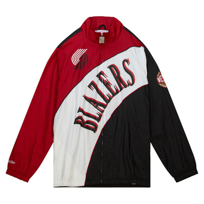 NBA ARCHED RETRO LINED WINDBREAKER TRAIL BLAZERS Multi-White OJZP5517-PTBYYPPPMTWH - Image 1