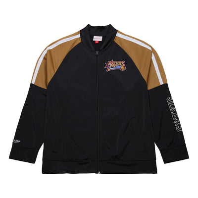 NBA COLOR BLOCKED TRACK JACKET VINTAGE LOGO 76ERS - Black - Image 1