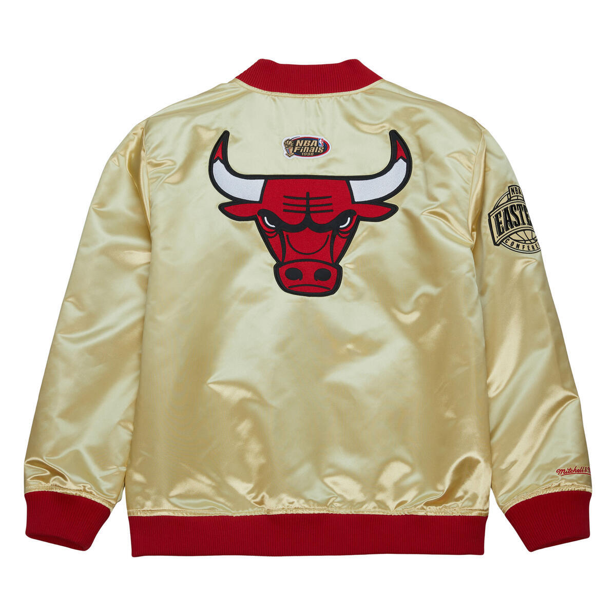 NBA TEAM OG 2.0 LIGHTWEIGHT SATIN JACKET VINTAGE LOGO BULLS - Gold - Image 2