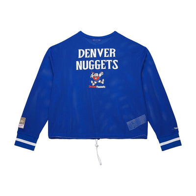 NBA WOMEN'S CROPPED LS MESH HENLEY NUGGETS - Image 2