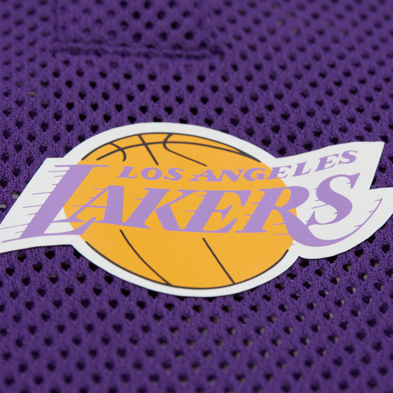NBA WOMEN'S CROPPED LS MESH HENLEY LAKERS - Purple - Image 3