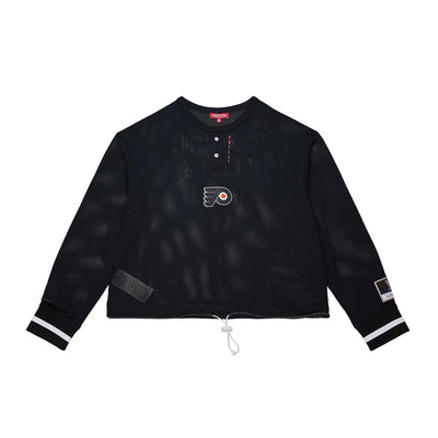 NHL WOMEN'S CROPPED LS MESH HENLEY FLYERS - Image 1