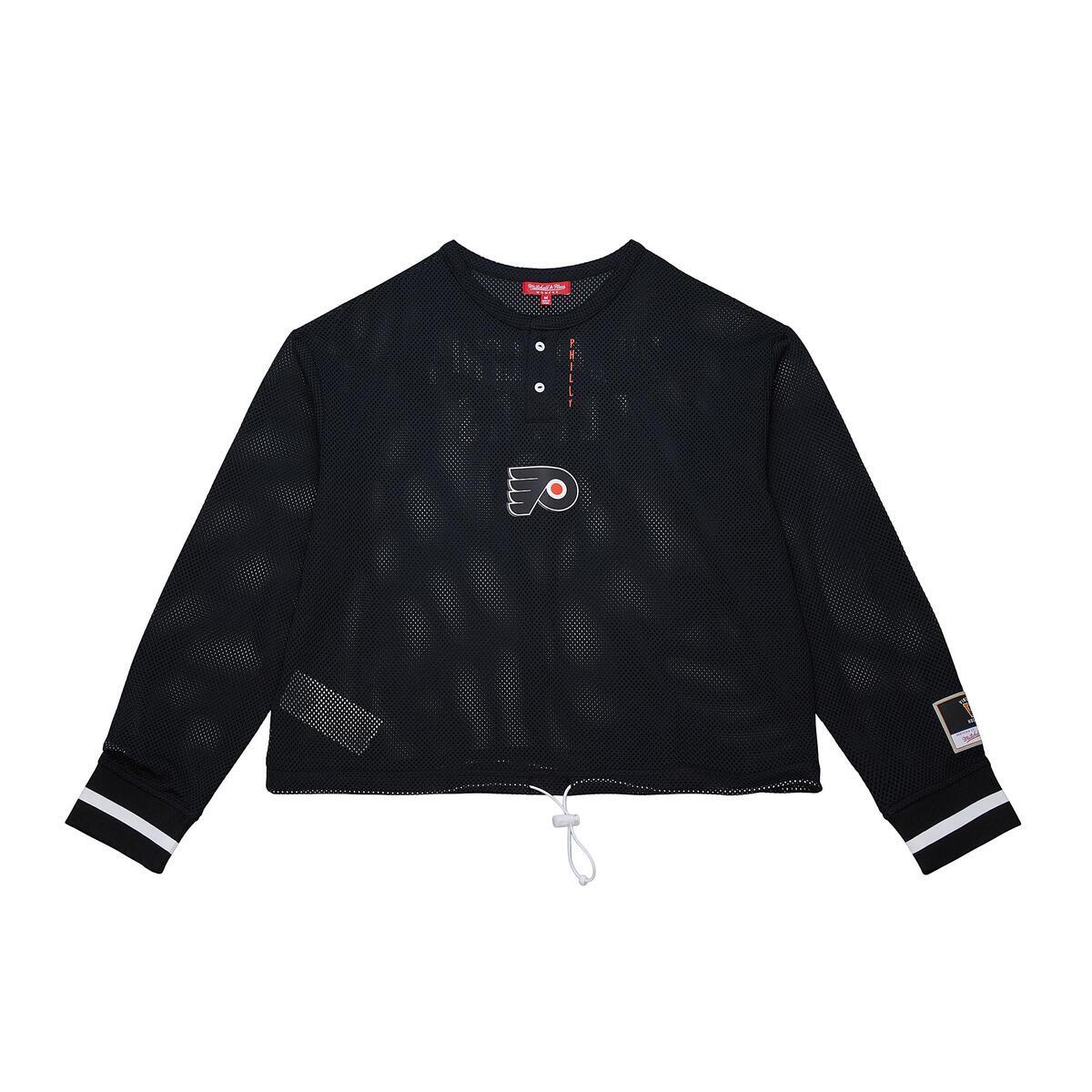 NHL WOMEN'S CROPPED LS MESH HENLEY FLYERS - Image 1