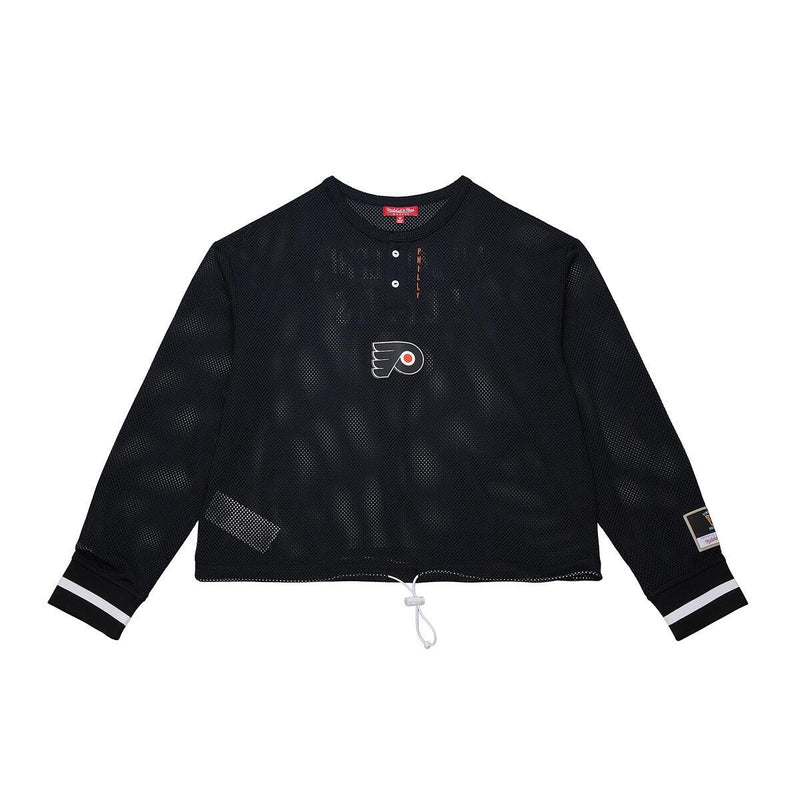 NHL WOMEN'S CROPPED LS MESH HENLEY FLYERS - Image 1
