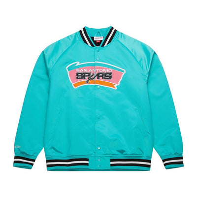NBA LIGHTWEIGHT SATIN JACKET VINTAGE LOGO SPURS Teal SJKT6296-SASYYPPPTEAL - Image 1