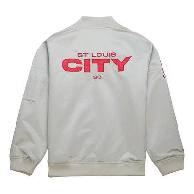 MLS LIGHTWEIGHT SATIN BOMBER CURRENT LOGO ST. LOUIS Silver SJKT7154-SLIYYPPPSILV - Image 2