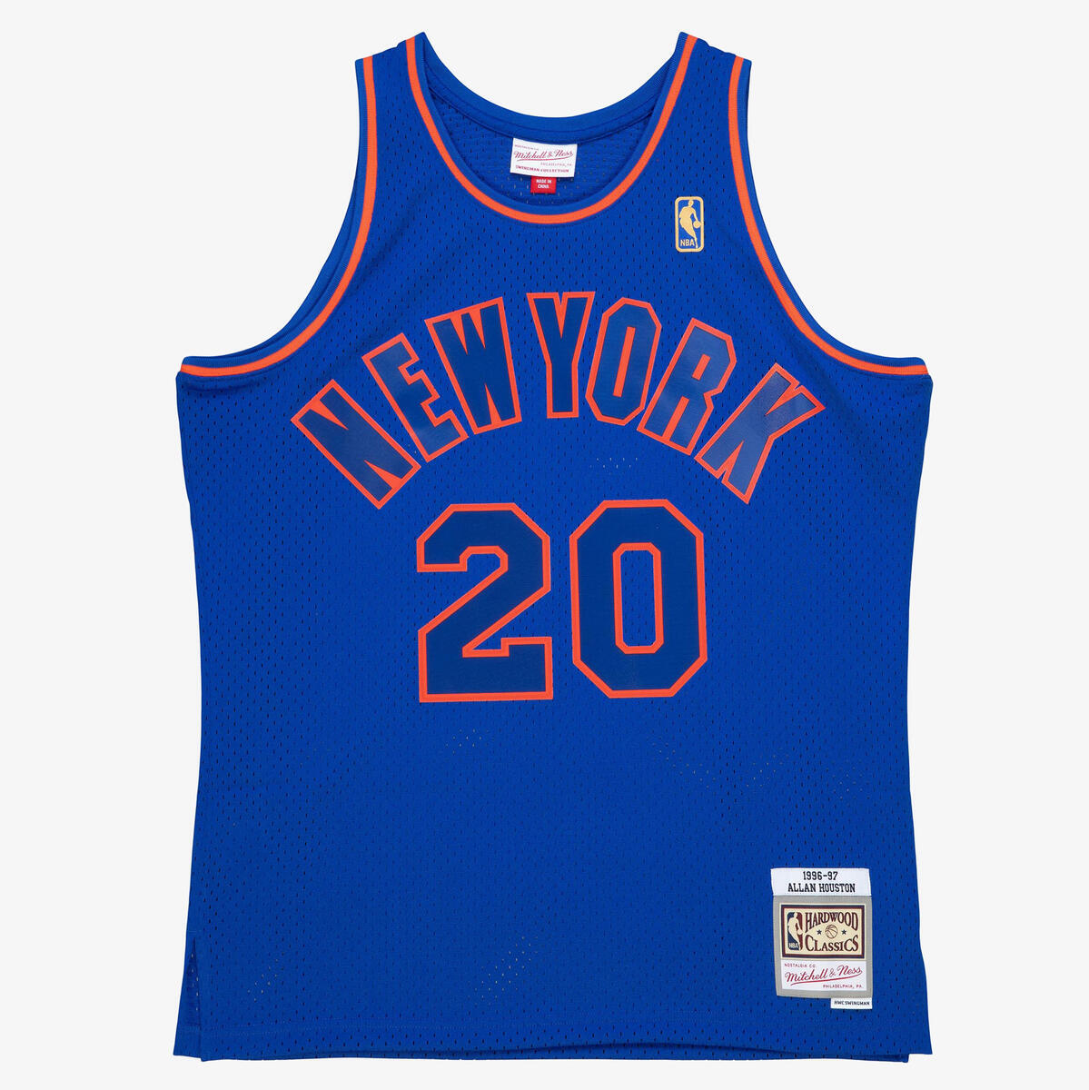 NBA DARK HWC JERSEY KNICKS 1996 ALLAN HOUSTON - Royal - Image 1