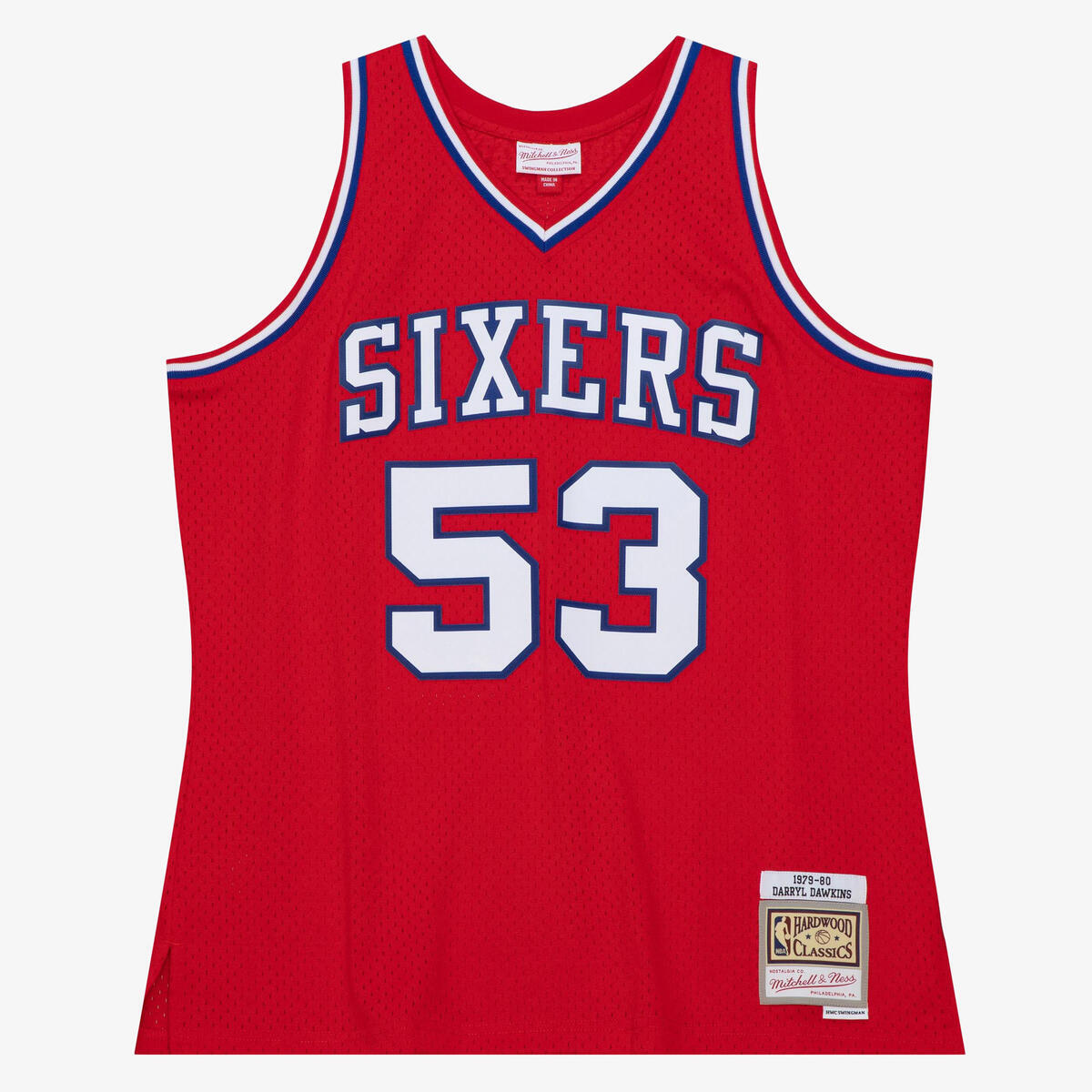NBA DARK JERSEY 76ERS 1979 DARRYL DAWKINS - University Red - Image 1