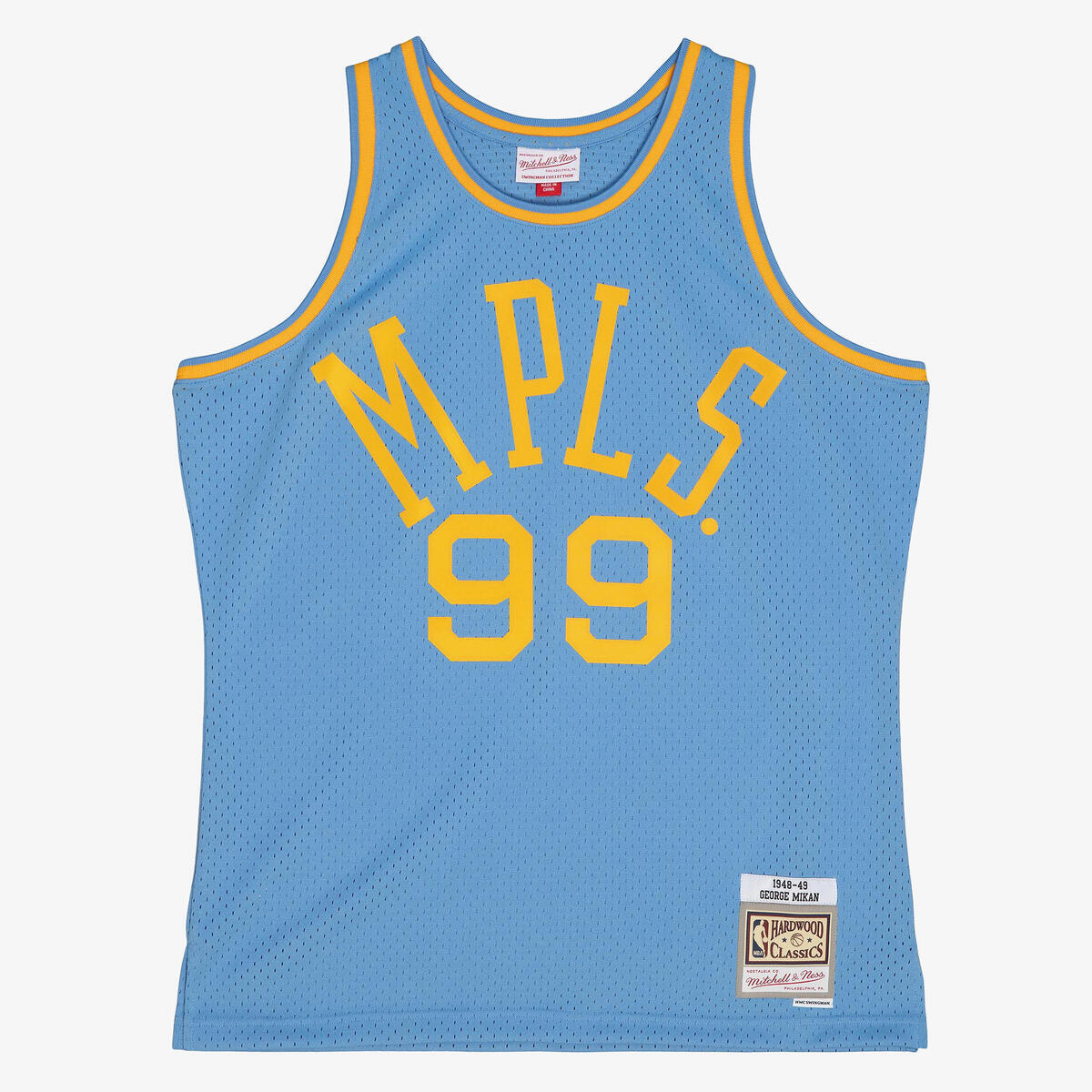 NBA DARK JERSEY LAKERS 1948 GEORGE MIKAN - Columbia Blue - Image 1