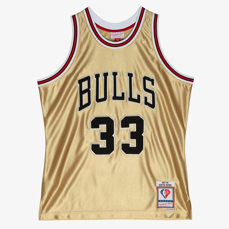 NBA 75TH GOLD SWINGMAN JERSEY BULLS 1997 SCOTTIE PIPPEN - Image 1
