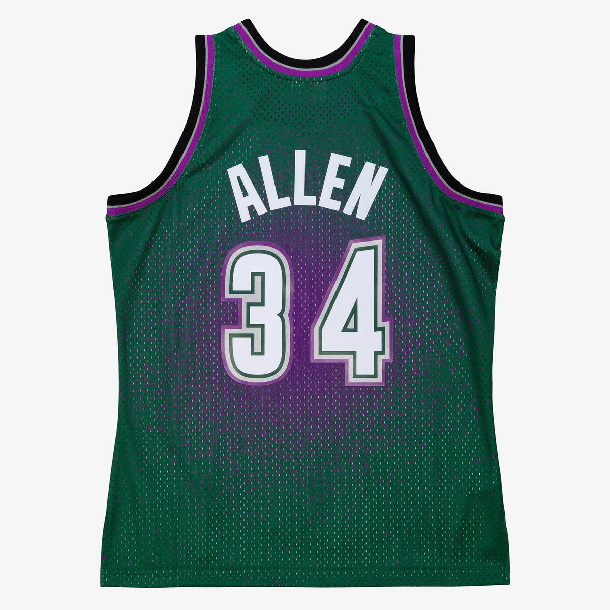 NBA RE-TAKE GRADIENT SWINGMAN JERSEY BUCKS 1996 RAY ALLEN - Green-Purple - Image 2