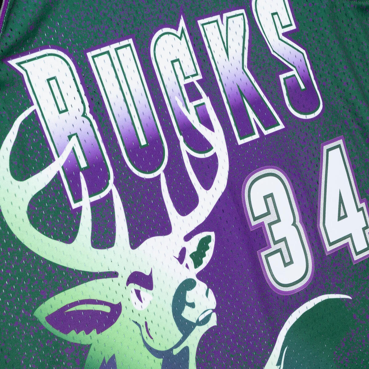 NBA RE-TAKE GRADIENT SWINGMAN JERSEY BUCKS 1996 RAY ALLEN - Green-Purple - Image 3