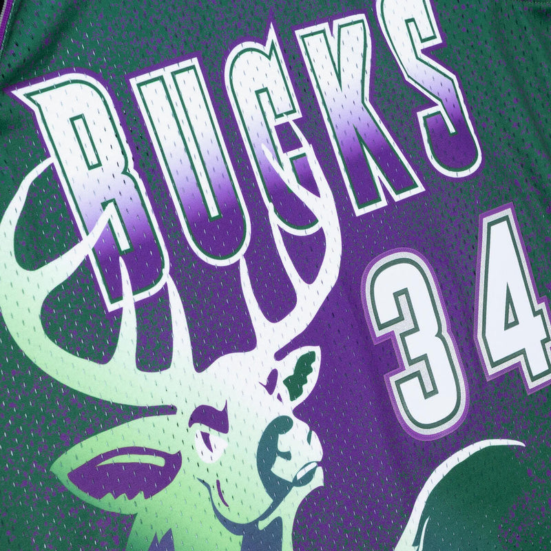 NBA RE-TAKE GRADIENT SWINGMAN JERSEY BUCKS 1996 RAY ALLEN - Green-Purple - Image 3